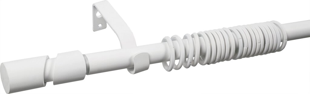Карниз однорядный раздвижной «Цилиндр», 160-300 см, цвет белый матовый от компании ИП Фомичев - фото 1