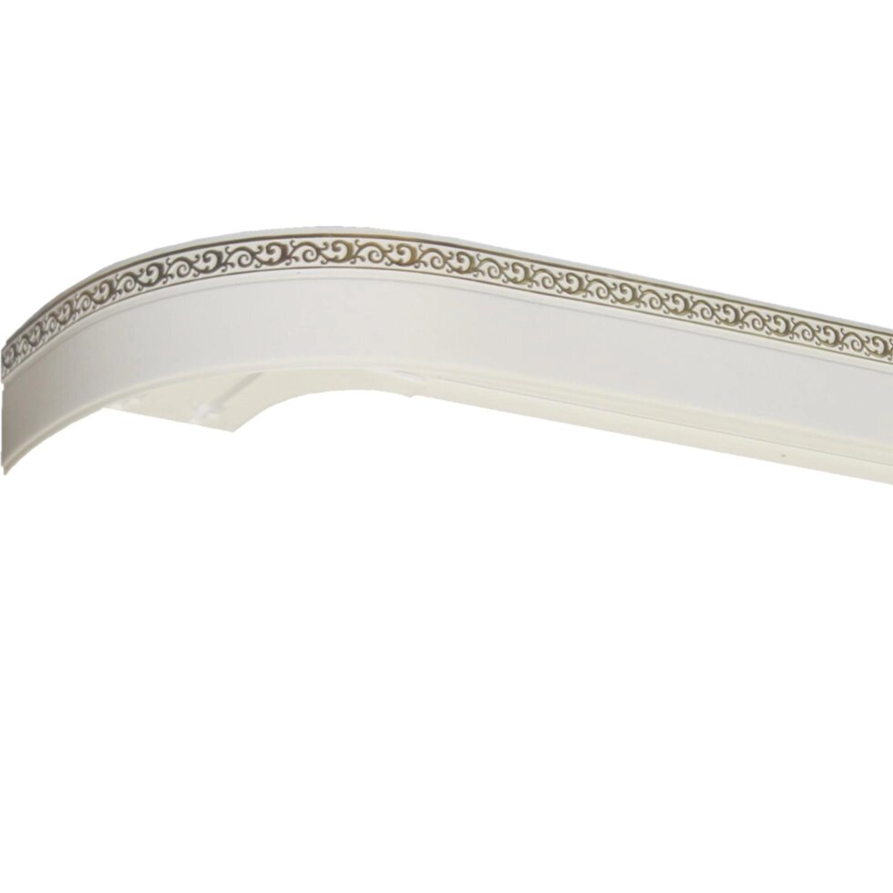 Карниз шинный двухрядный «Грация» в наборе 300 см пластик цвет белый глянец от компании ИП Фомичев - фото 1