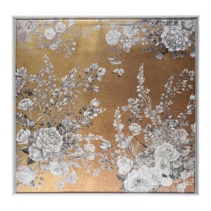 Картина Atmosphera Цветы серебро на золоте 78х78 см 179503