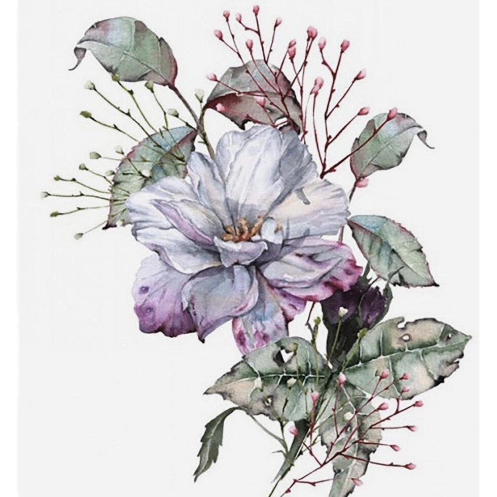 Картина на холсте «Акварель цветок» 30x30 см от компании ИП Фомичев - фото 1