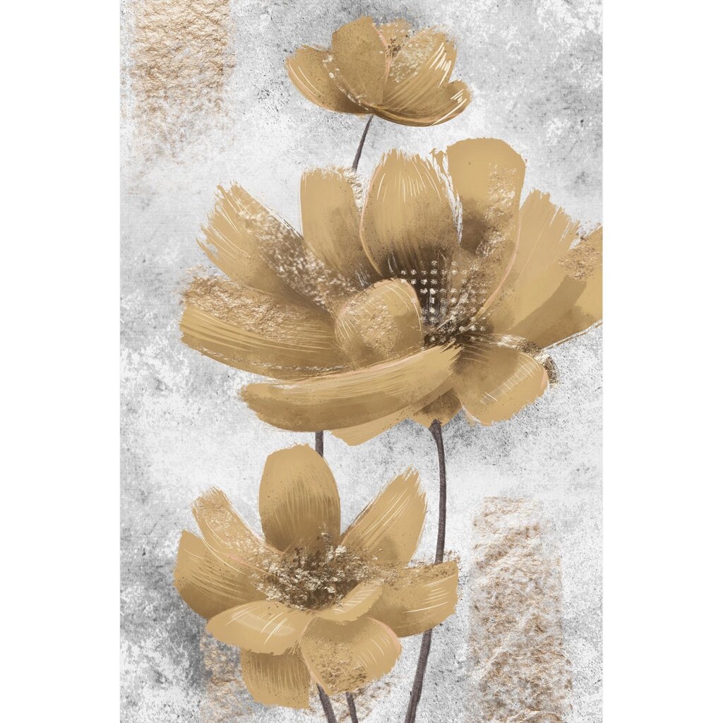 Картина на холсте Бежевые цветки 40x60 см от компании ИП Фомичев - фото 1