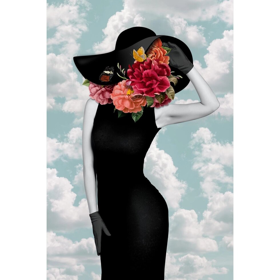 Картина на холсте Постер-лайн Девушка с букет 40x60 см от компании ИП Фомичев - фото 1