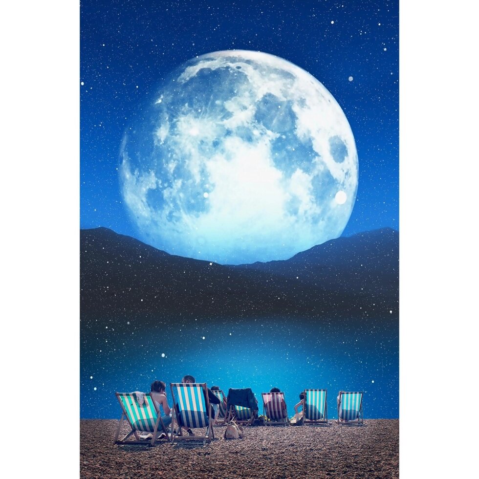Картина на холсте Постер-лайн Лунный пейзаж 40x60 см от компании ИП Фомичев - фото 1