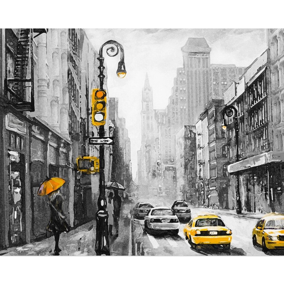 Картина на холсте Постер-лайн Желтое такси 40x50 см от компании ИП Фомичев - фото 1
