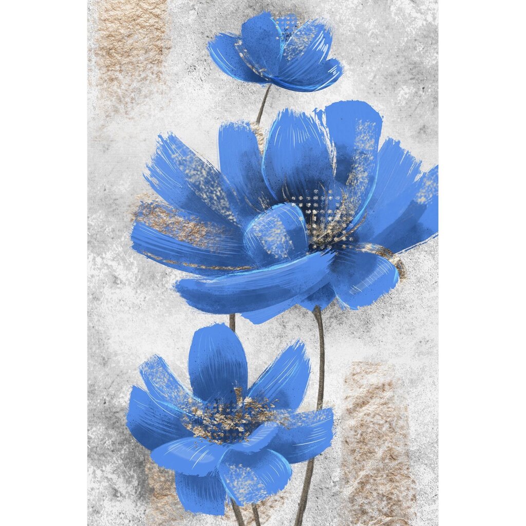 Картина на холсте Синие цветы 40x60 см от компании ИП Фомичев - фото 1