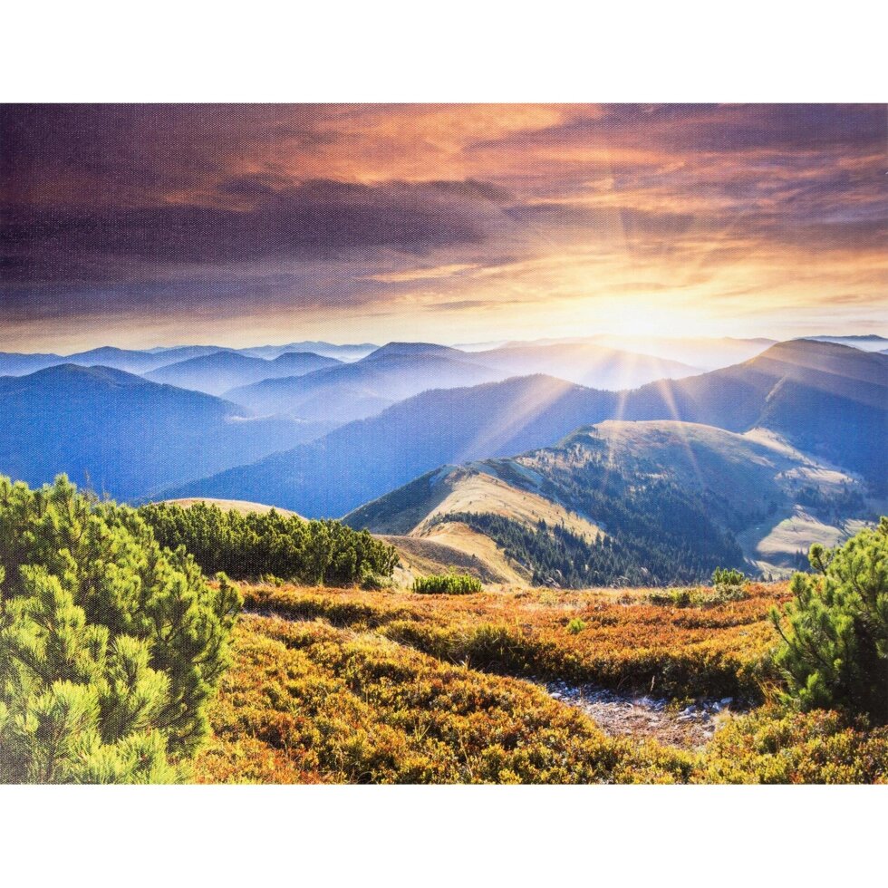 Картина на холсте «Закат в горах» 40х50 см от компании ИП Фомичев - фото 1