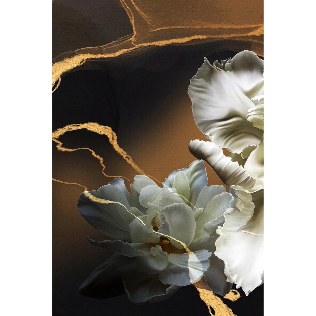 Картина на стекле Белые ирисы 1 40x60 см от компании ИП Фомичев - фото 1