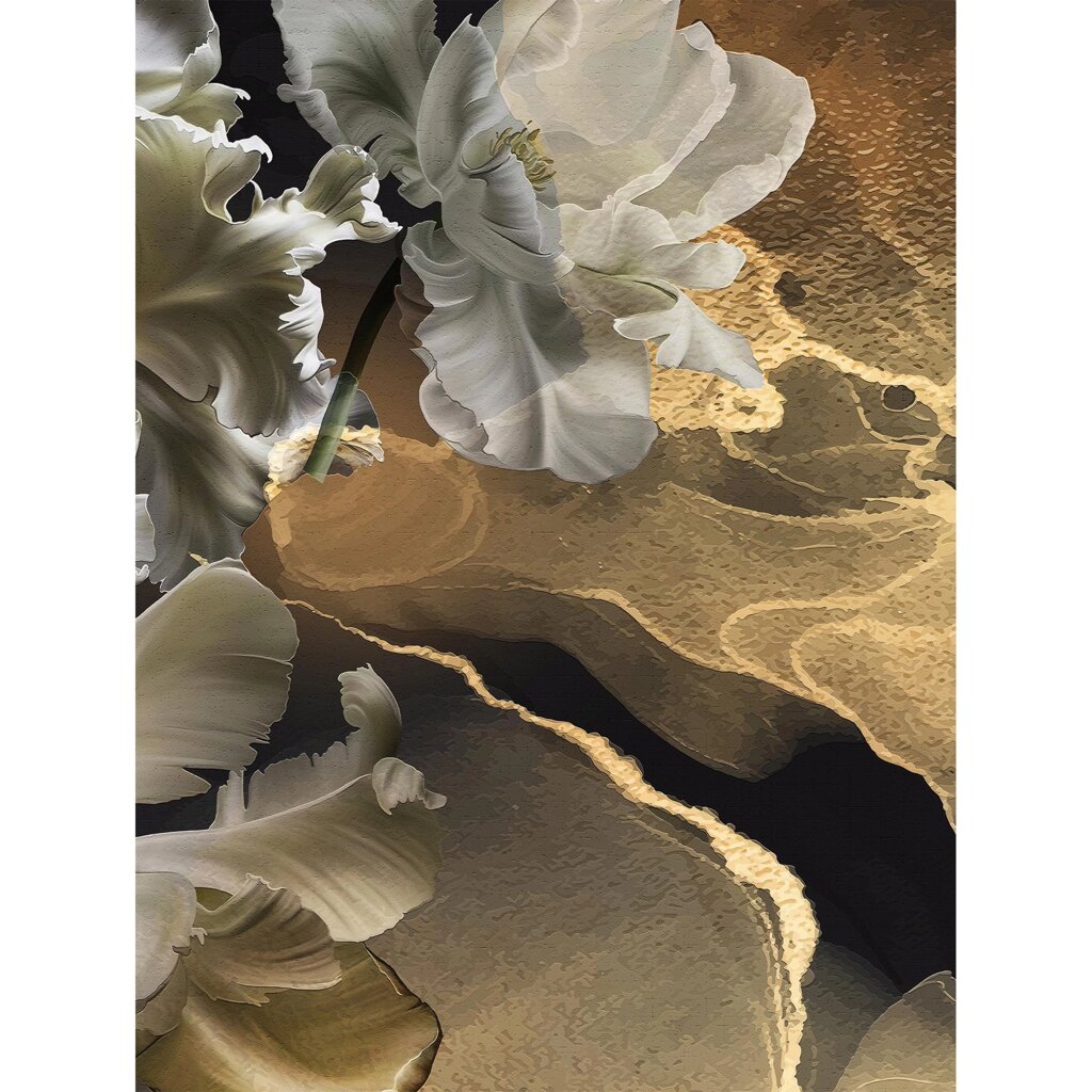Картина на стекле Белые ирисы 3 60x80 см от компании ИП Фомичев - фото 1
