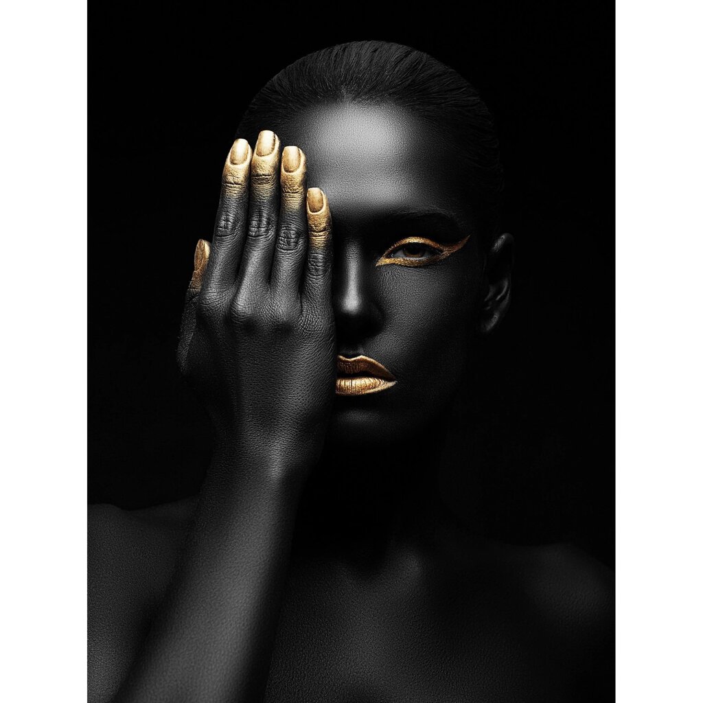 Картина на стекле Золотая девушка 60x80 см от компании ИП Фомичев - фото 1