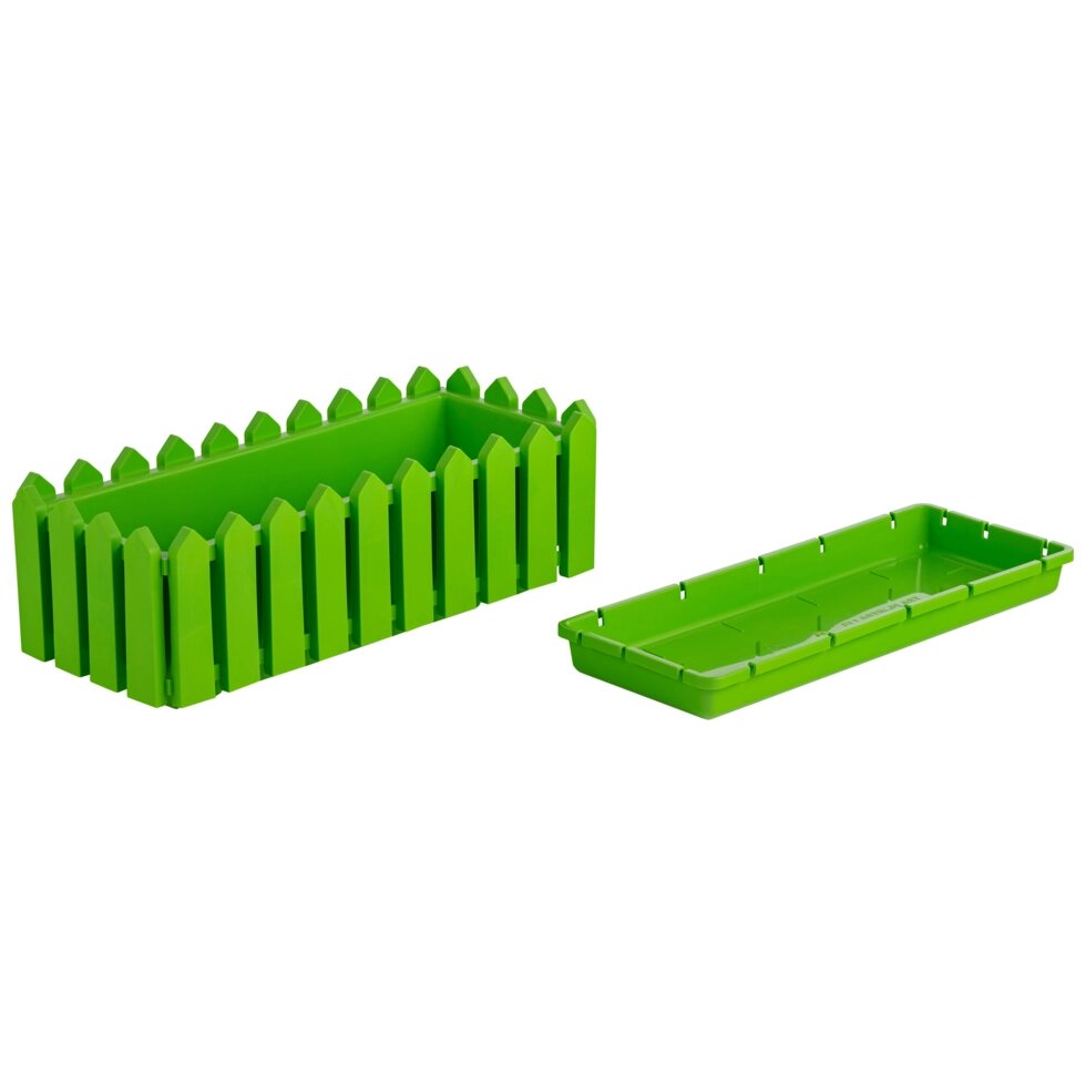 Кашпо для цветов Лардо 47x19,2x16 см v7 л пластик зеленый от компании ИП Фомичев - фото 1