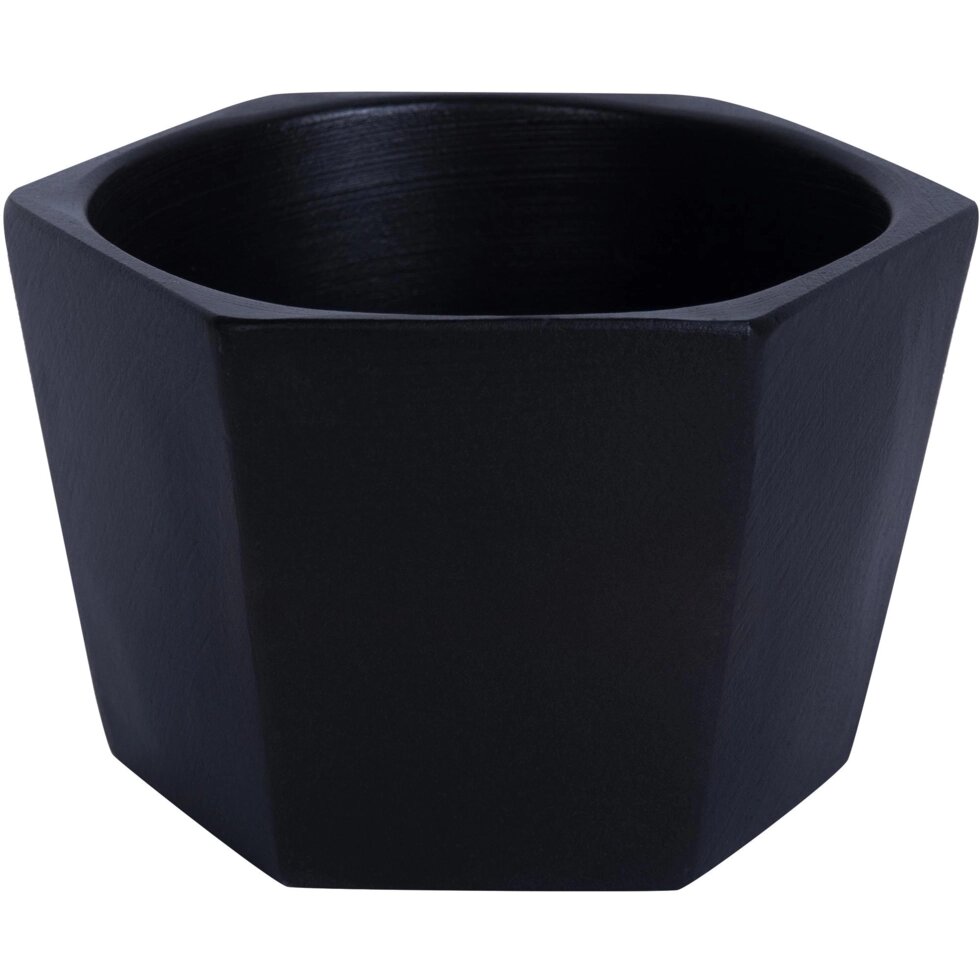 Кашпо Эджес o14 h9 см v0.75 л керамика чёрный от компании ИП Фомичев - фото 1