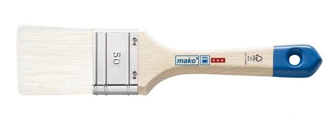 Кисть MAKO флейцевая 80мм, ручка натур. дер, оправа нерж. сталь 355180 от компании ИП Фомичев - фото 1