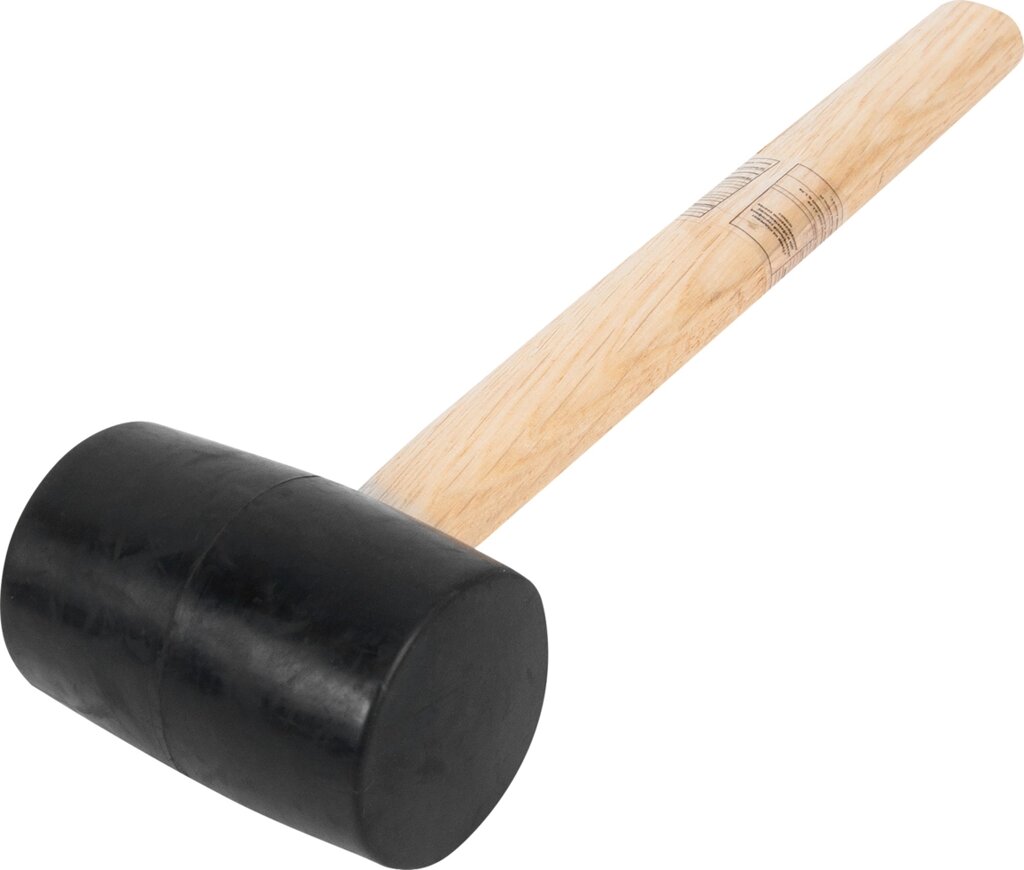 Киянка 220 г, чёрная резиновая, деревянная ручка от компании ИП Фомичев - фото 1