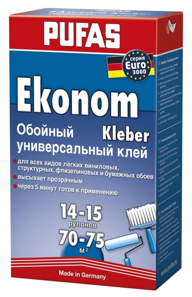 Клей PUFAS EURO 3000 Ekonom универсальный обойный 10х500гр от компании ИП Фомичев - фото 1