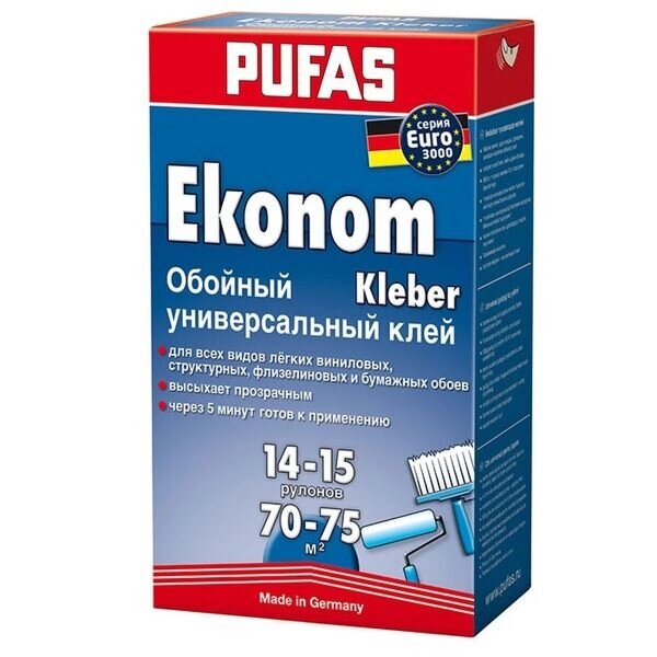 Клей PUFAS EURO 3000 Ekonom универсальный обойный 10х500гр от компании ИП Фомичев - фото 1