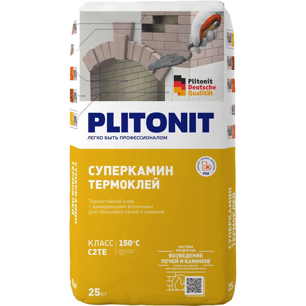 Клей термостойкий Плитонит Супер Камин ТермоКлей, 25 кг от компании ИП Фомичев - фото 1