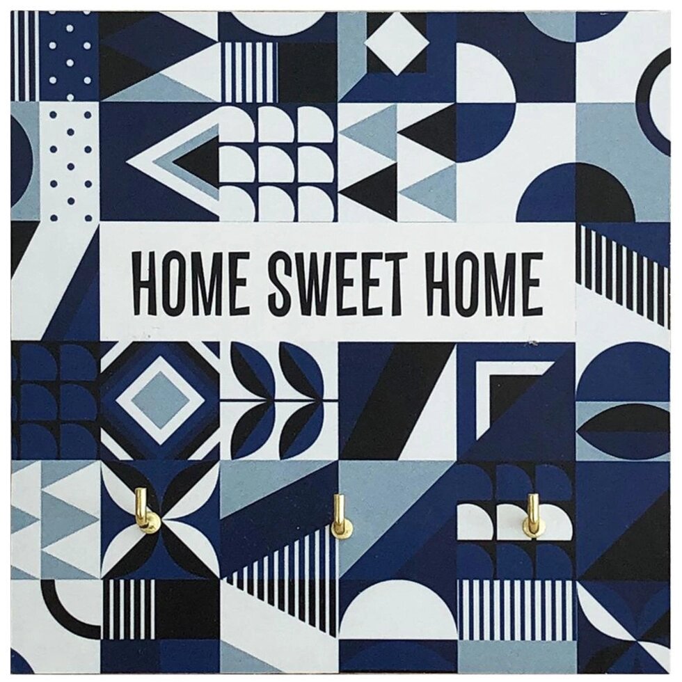 Ключница Home Sweet Home цвет синий 12x12см от компании ИП Фомичев - фото 1