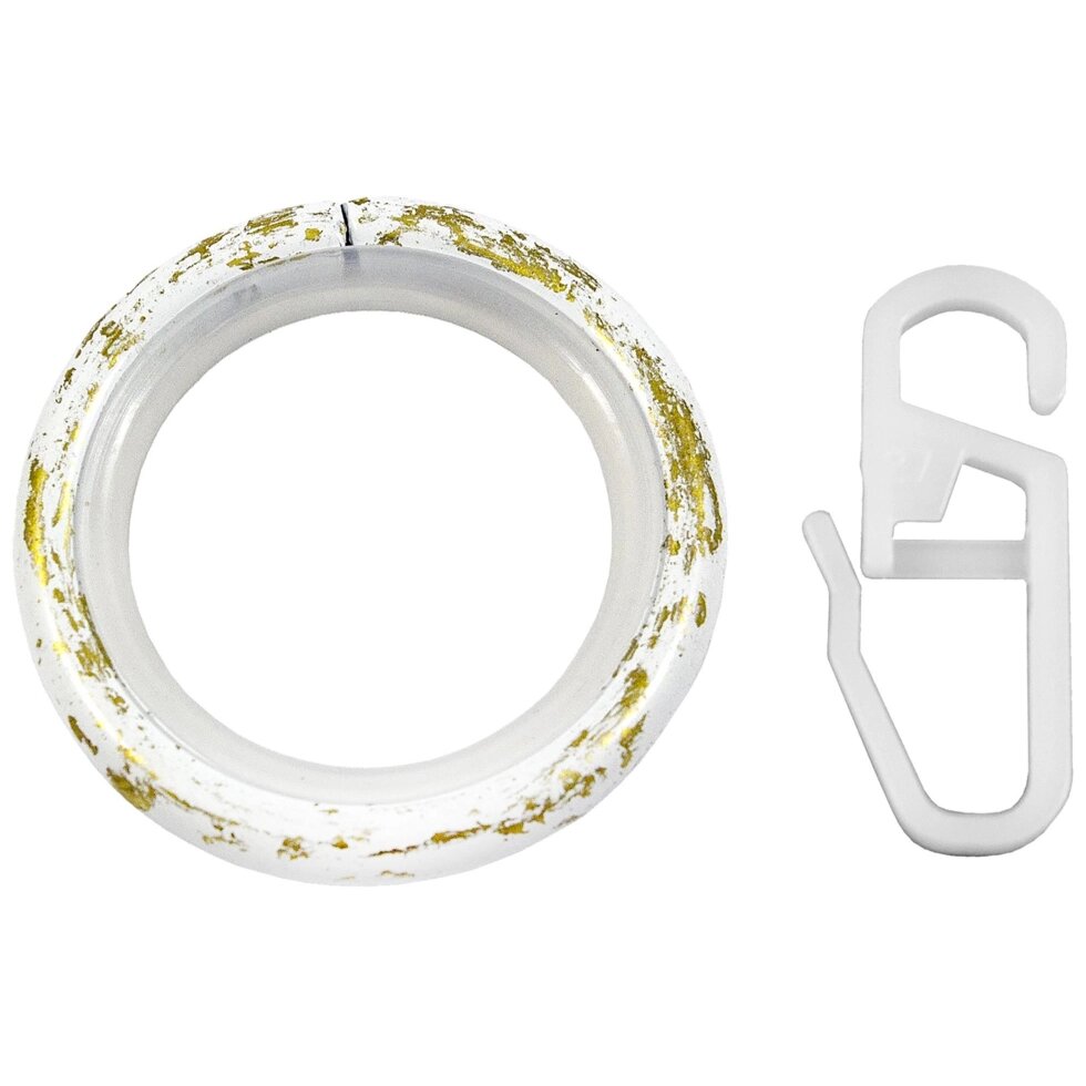 Кольцо с крючком металл цвет белый антик, 2 см, 10 шт. от компании ИП Фомичев - фото 1