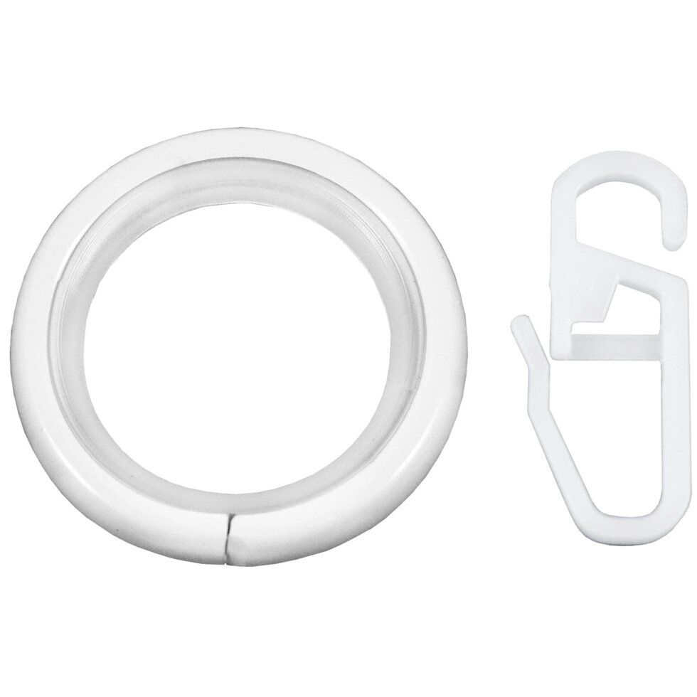 Кольцо с крючком металл цвет белый глянец, 2 см, 10 шт. от компании ИП Фомичев - фото 1