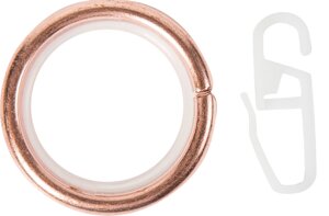 Кольцо с крючком металл цвет медь, 2 см, 10 шт.