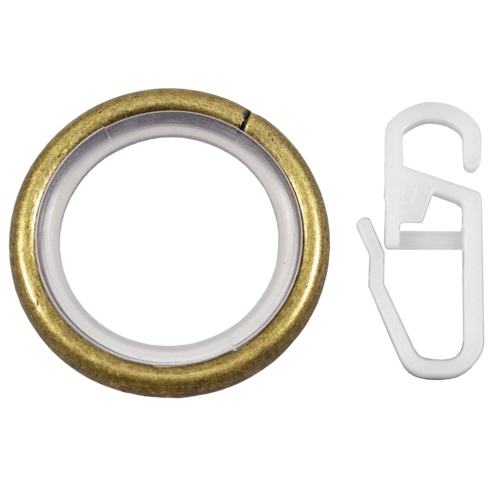 Кольцо с крючком металл цвет золото антик, 2 см, 10 шт. от компании ИП Фомичев - фото 1