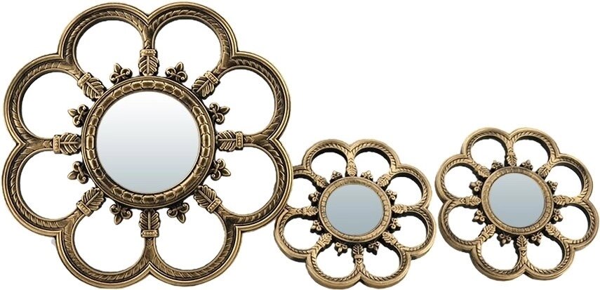 Комплект декоративных зеркал QWERTY Анже, бронза, 3шт 74055 от компании ИП Фомичев - фото 1