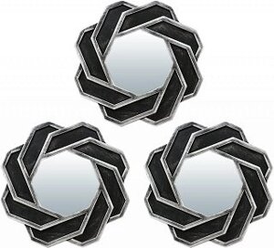 Комплект декоративных зеркал QWERTY Тулон ( 3шт) серебро 25 см D-12 см 74046