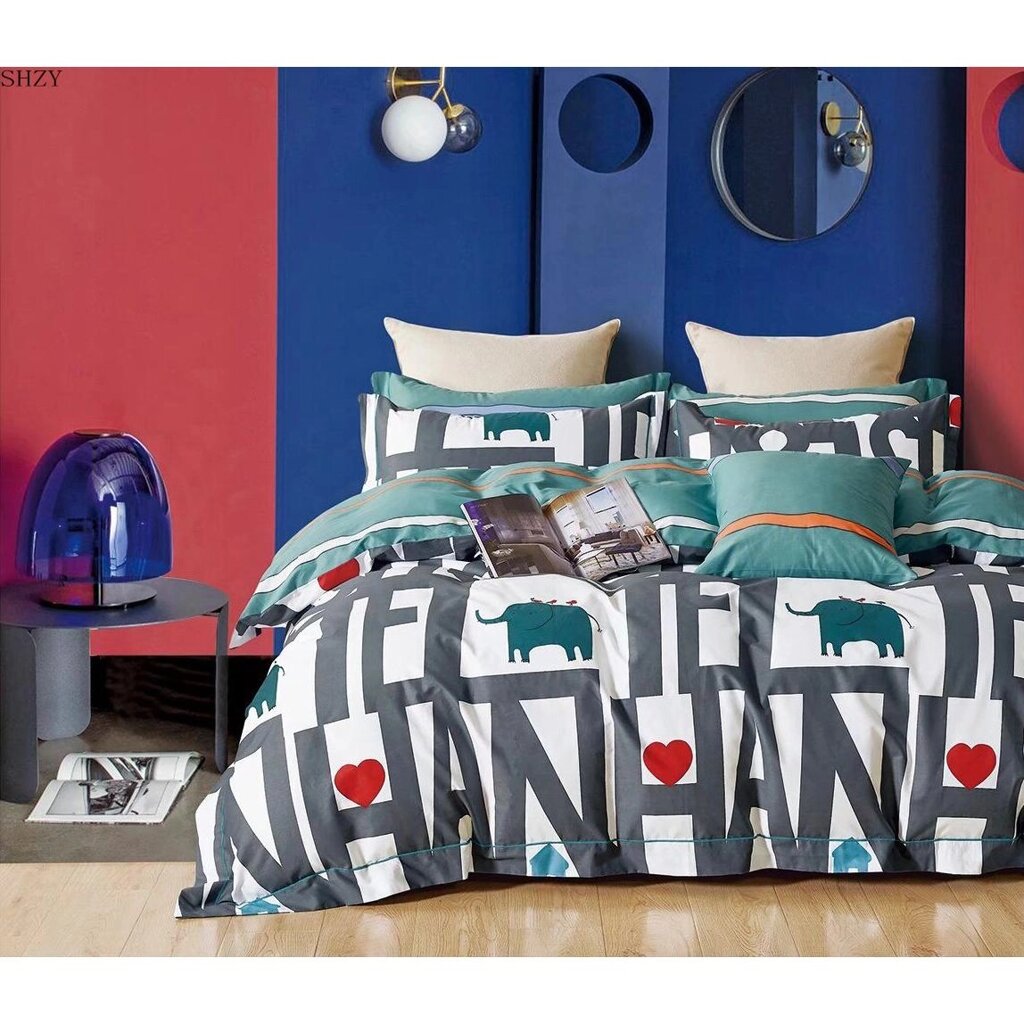 Комплект постельного белья Amore Mio Джангл полутораспальный сатин разноцветный от компании ИП Фомичев - фото 1