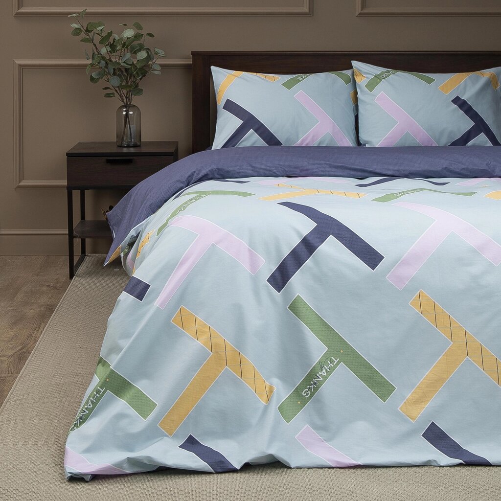 Комплект постельного белья Amore Mio Тета двуспальный сатин разноцветный от компании ИП Фомичев - фото 1