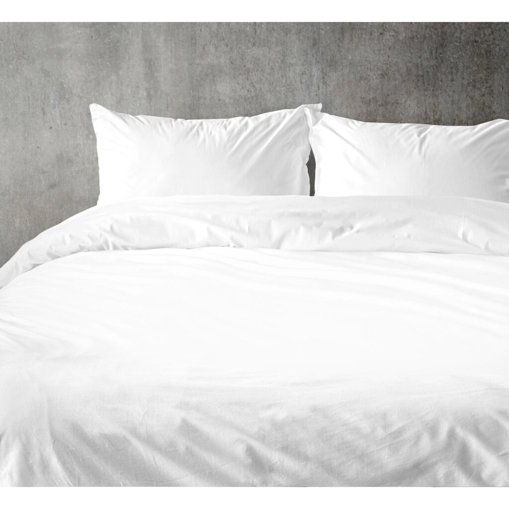 Комплект постельного белья двуспальный перкаль белый 50x70 см от компании ИП Фомичев - фото 1