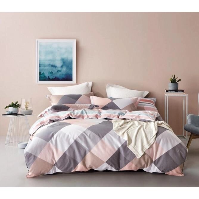 Комплект постельного белья Mona Liza Chess евро бязь розовый от компании ИП Фомичев - фото 1