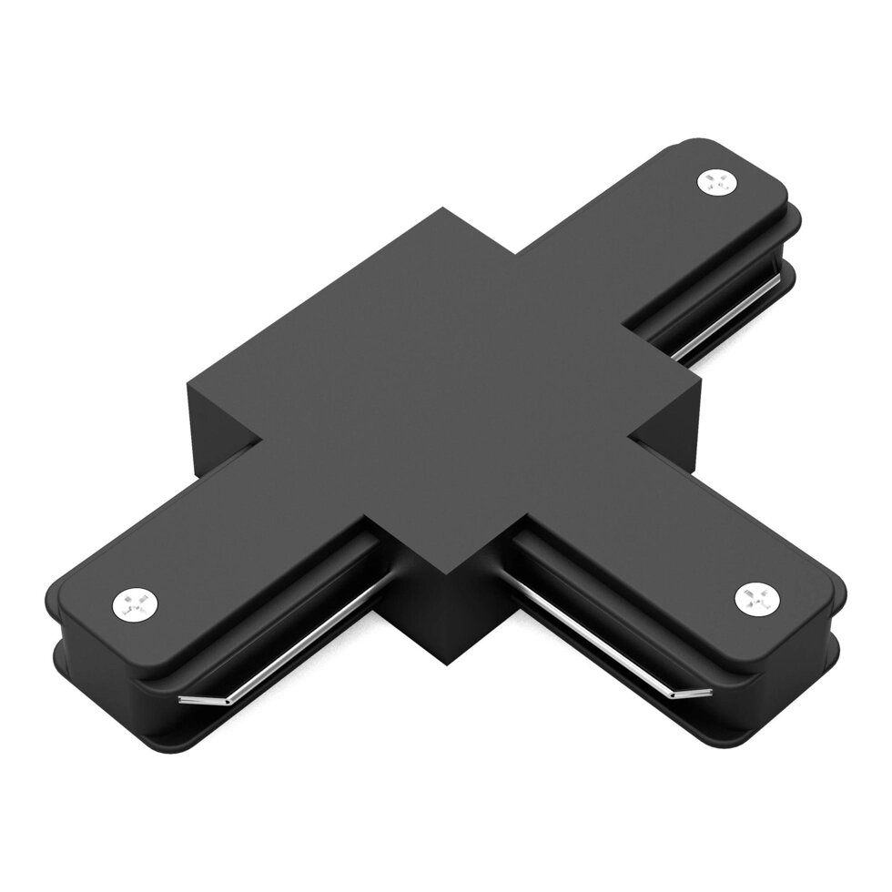 Коннектор для соединения трековых шинопроводов Gauss T-образный цвет чёрный от компании ИП Фомичев - фото 1