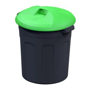 Контейнер для мусора 110 л, пластик, цвет зелёный/чёрный