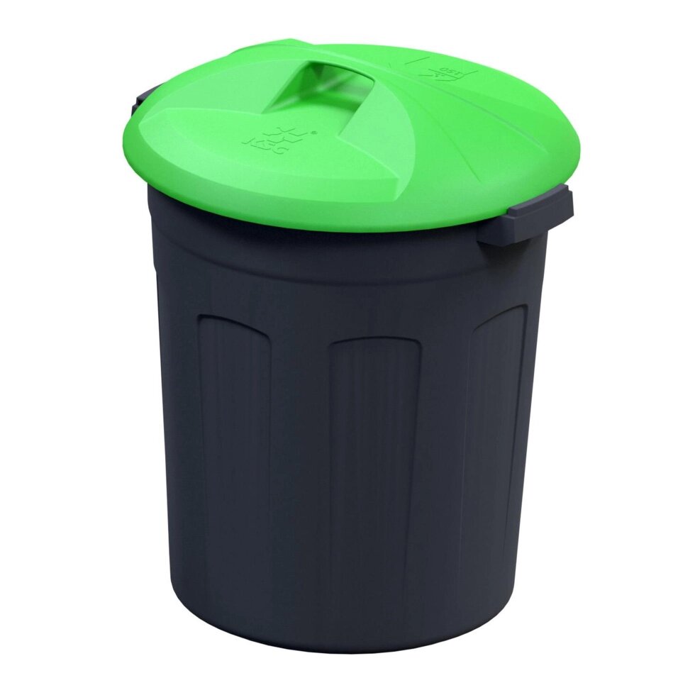 Контейнер для мусора 150 л, пластик, цвет зелёный/чёрный от компании ИП Фомичев - фото 1