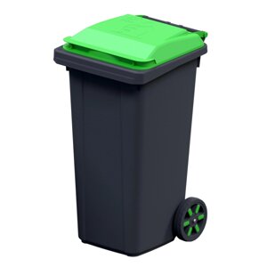 Контейнер для мусора 240 л, пластик, цвет зелёный/чёрный