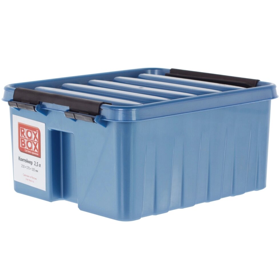 Контейнер Rox Box 21х17х10 см, 2.5 л, пластик цвет синий с крышкой от компании ИП Фомичев - фото 1