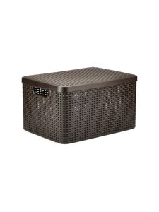 Корзина Curver RATTAN STYLE BOX L тёмно-коричневая