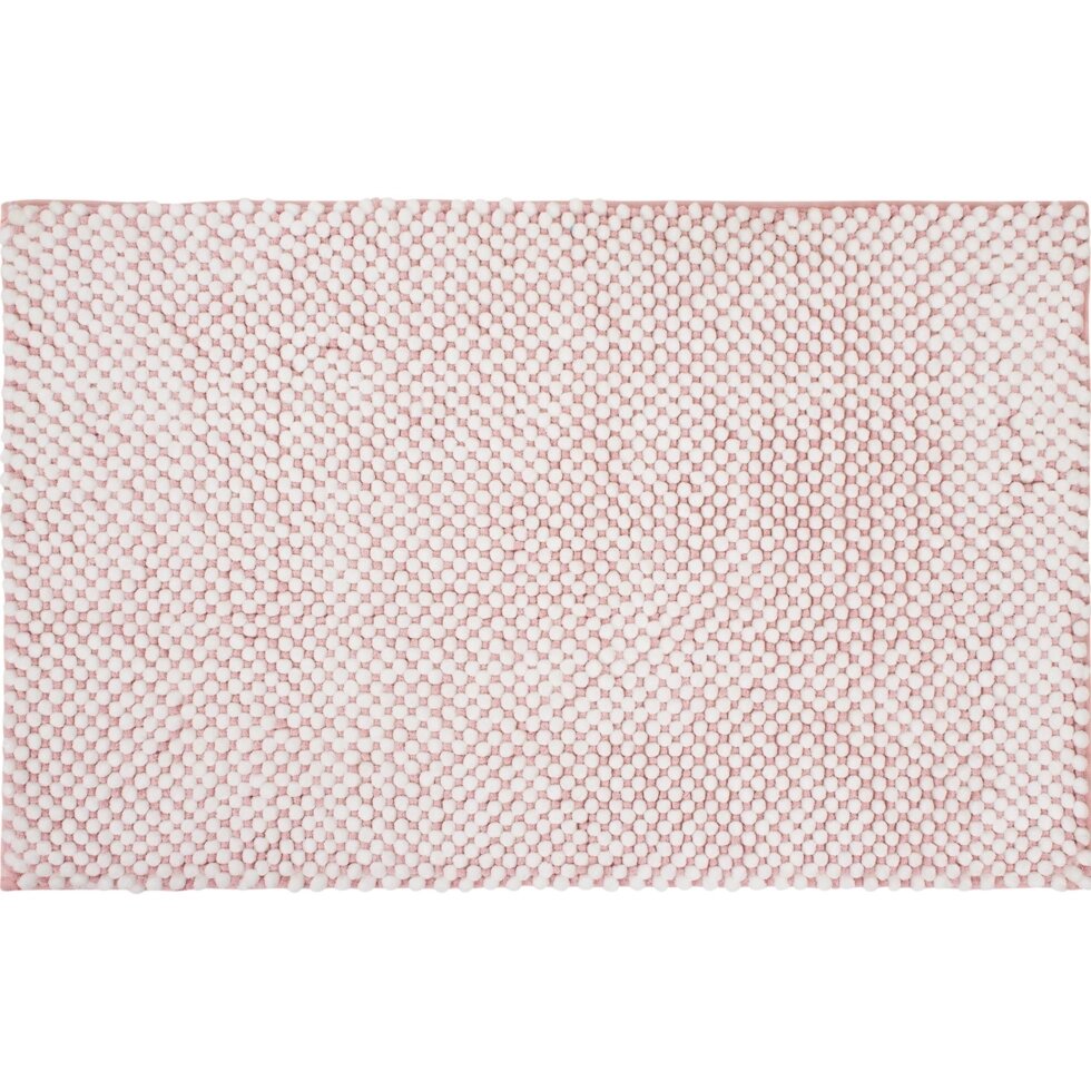 Коврик для ванной комнаты Lolly 50х80 см цвет белый/розовый от компании ИП Фомичев - фото 1