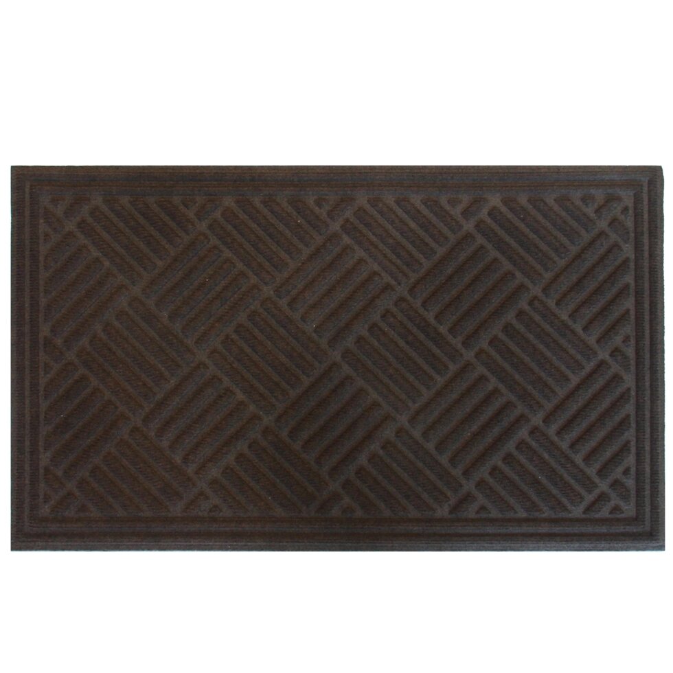 Коврик Hayden 45x75 см, полиэстер на резине, цвет коричневый от компании ИП Фомичев - фото 1