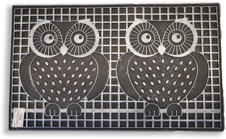 Коврик придверный RICCO Oxford owl mat 45*75 srebrny 801-002 от компании ИП Фомичев - фото 1