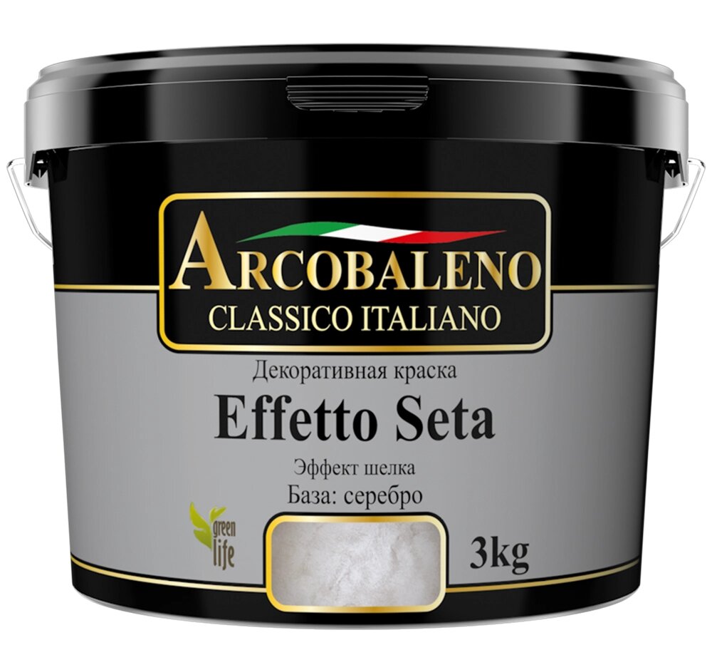Краска декоративная РАДУГА Arcobaleno Effetto Seta База серебро (1кг) от компании ИП Фомичев - фото 1
