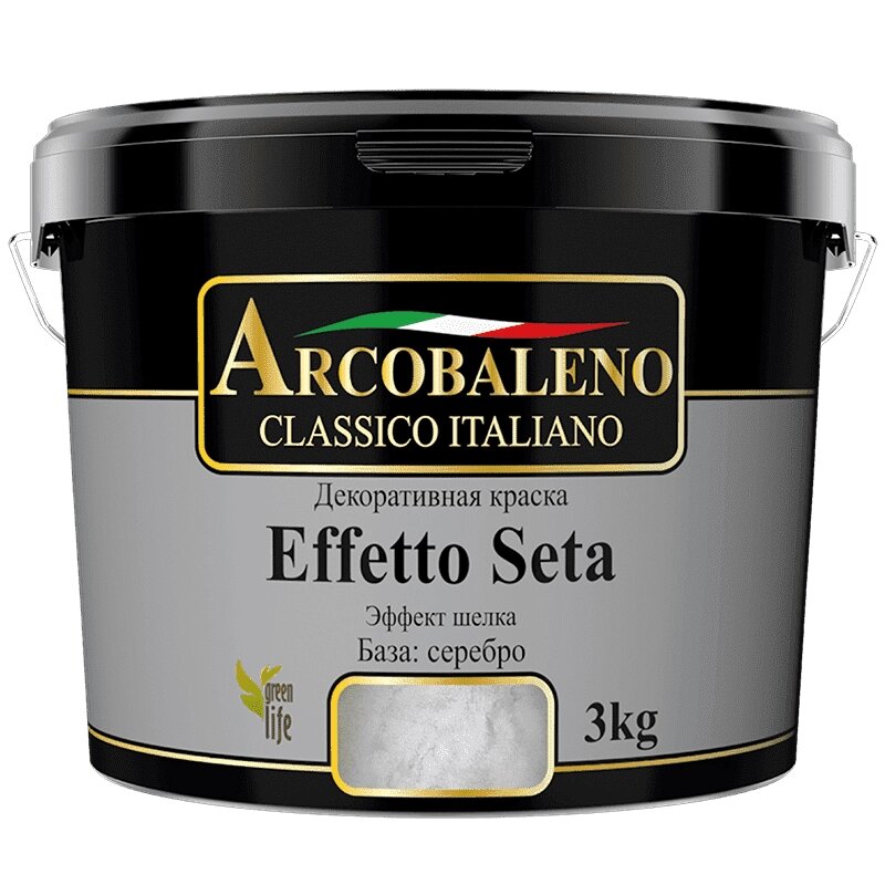 Краска декоративная РАДУГА Arcobaleno Effetto Seta База серебро (5кг) от компании ИП Фомичев - фото 1