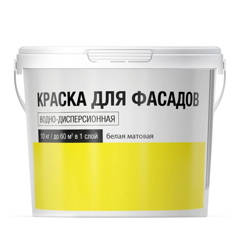 Краска для фасадов белая матовая, 10 кг от компании ИП Фомичев - фото 1