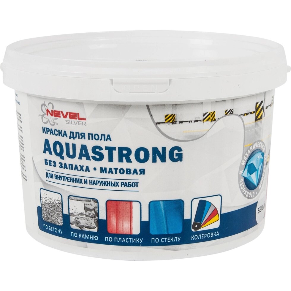 Краска для пола Aquastrong 2 кг цвет белый от компании ИП Фомичев - фото 1