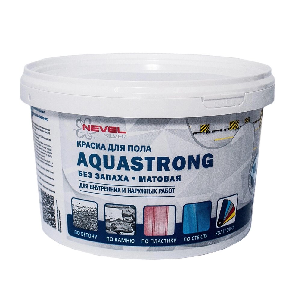 Краска для пола Aquastrong 2 кг цвет серый от компании ИП Фомичев - фото 1