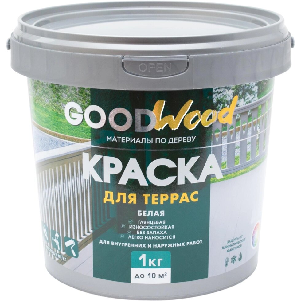 Краска для террас Goodwood 1 кг цвет белый от компании ИП Фомичев - фото 1