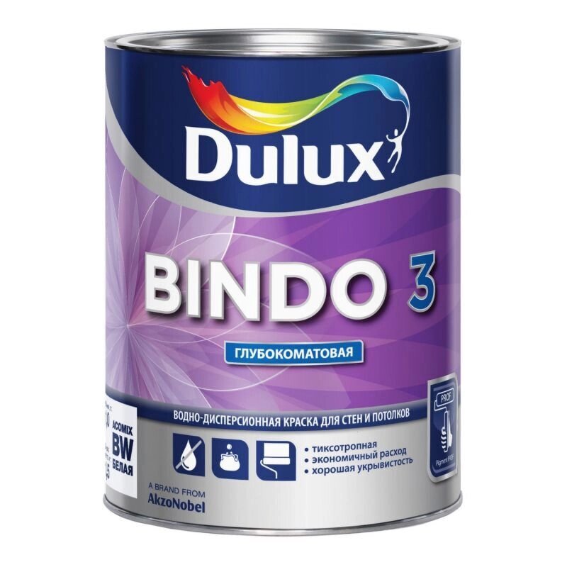 Краска Dulux Professional BINDO 3 глубокоматовая BW 1л от компании ИП Фомичев - фото 1