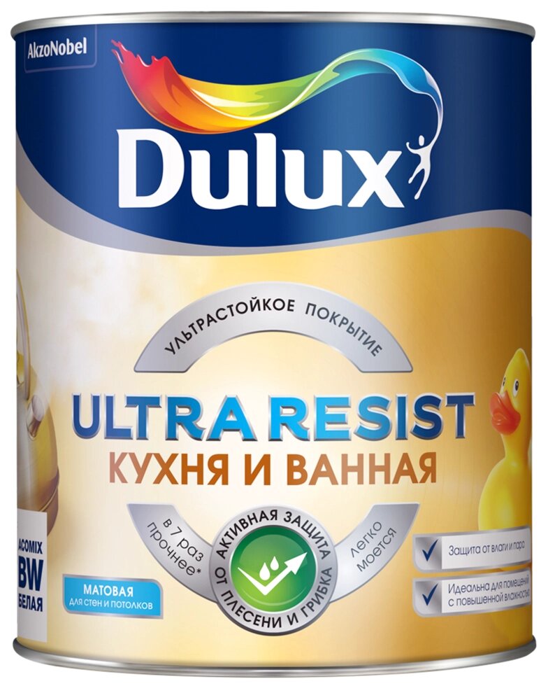 Краска Dulux Ultra Resist Кухня и ванная мат 1л 5255520 от компании ИП Фомичев - фото 1