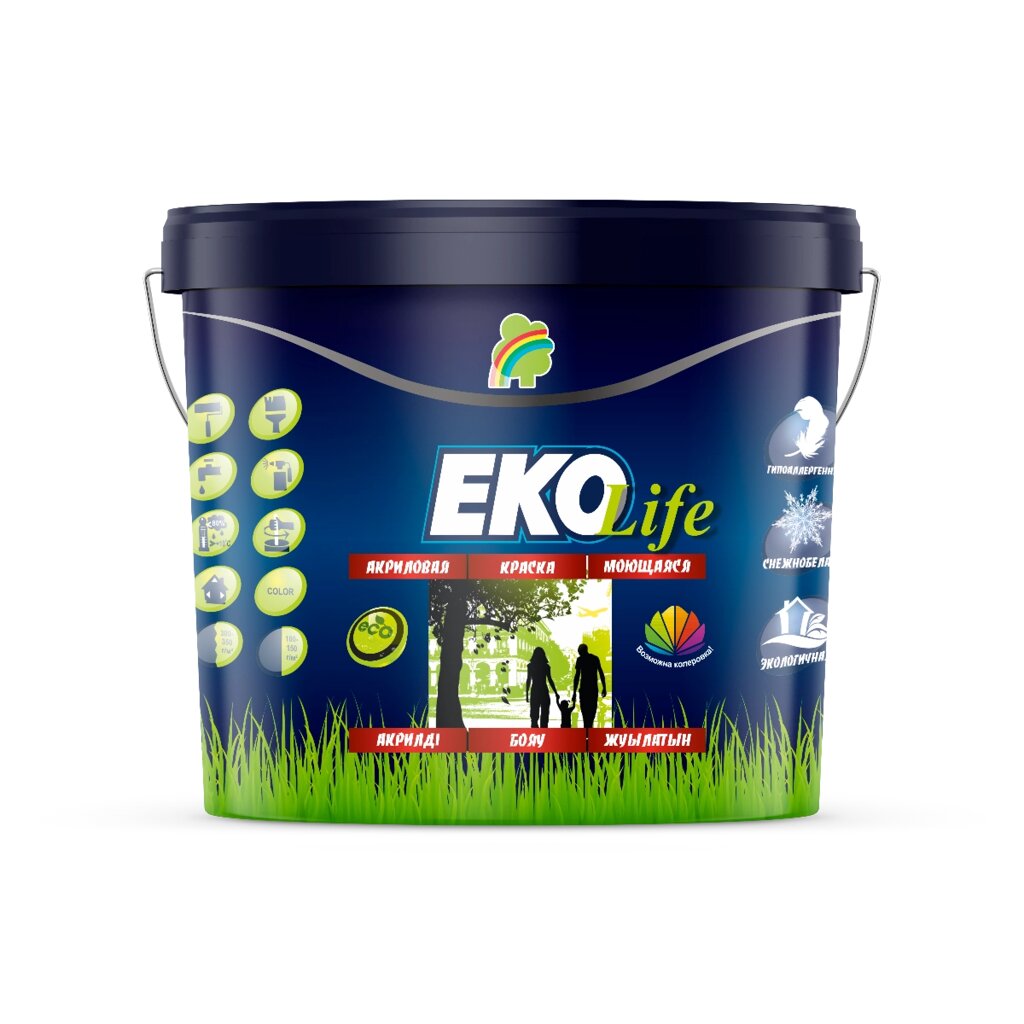 Краска "EKO Life" моющаяся гипоаллергенная акриловая 3,5 кг от компании ИП Фомичев - фото 1