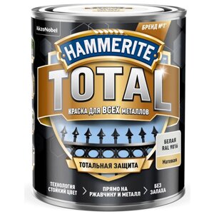Краска Hammerite Total Матовая Белая RAL 9016 0,75л